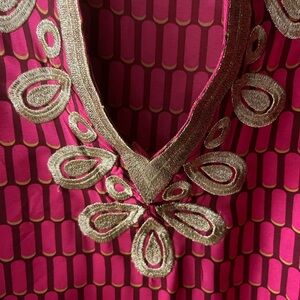Mud Pie Pink and Gold woven Patterned Fabric